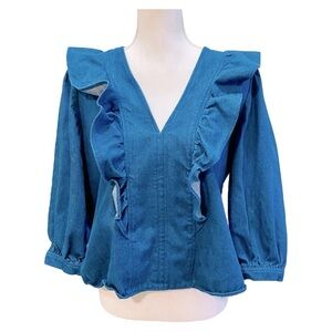 Rosaé Paris 100% Cotton Denim Blouse Size EU 38/ US 6